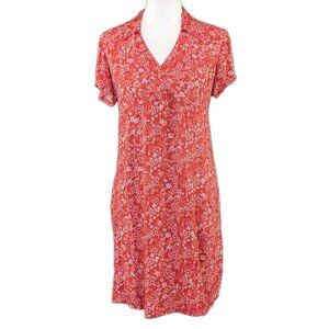 Baby And Me Maternity Dress Rayon Red Floral